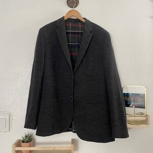 H&M Gray Sportscoat Size 46R Plaid Cotton Lining Premium Quality